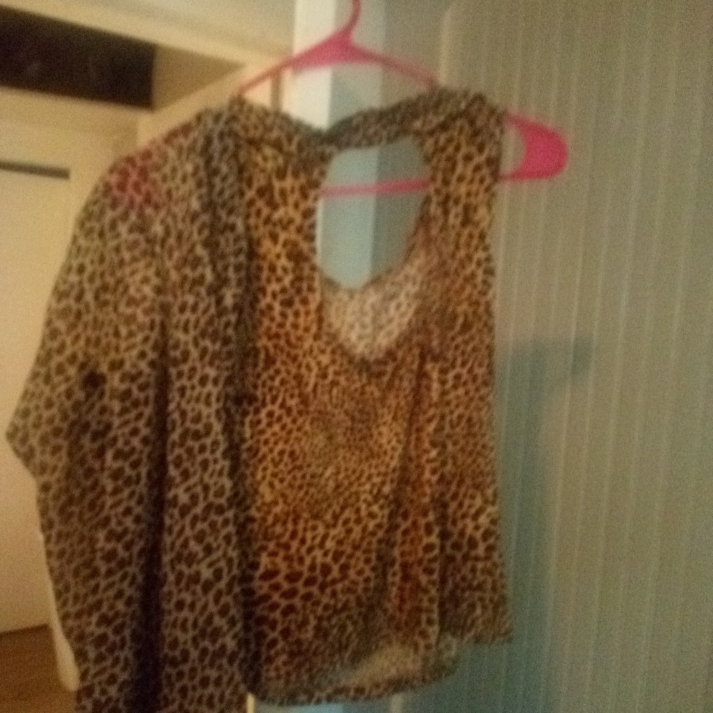 Andre Oliver leopard silk blouse